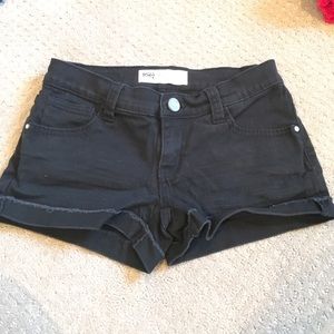 RSQ Black cuffed denim shorts