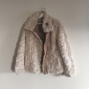 White DEPT faux fur jacket