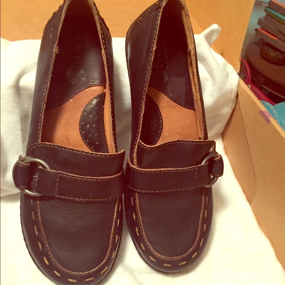 Born (not BOC) dark brown leather loafers.