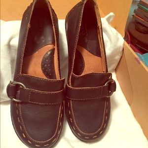 Born (not BOC) dark brown leather loafers.