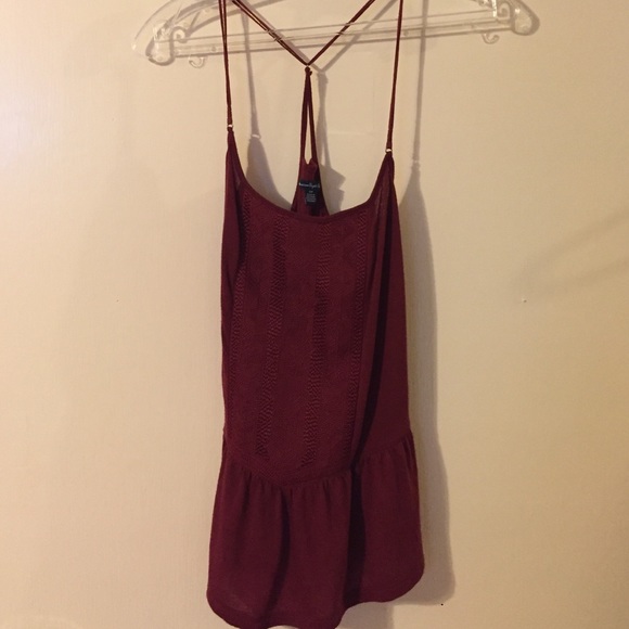 burgundy tank top