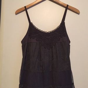 Grey lace flowy dress