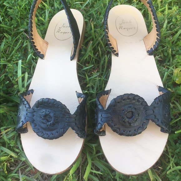 ❌sold❌🌼Jack Rogers Black Lilian - Picture 1 of 3