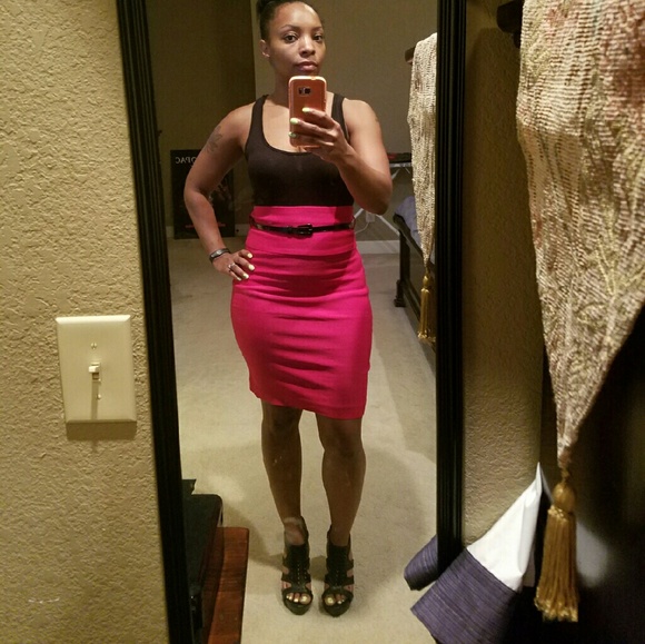 Pink high waisted skirt