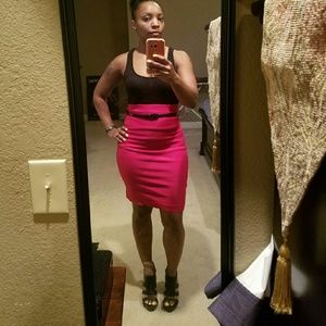 Pink high waisted skirt