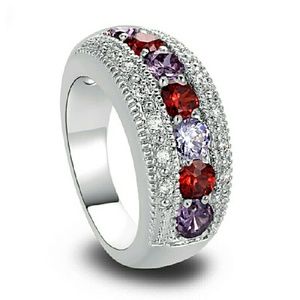 Garnet and Amethyst Ring