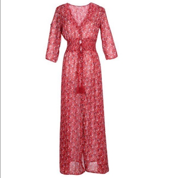 Boho 3/4 sleeve maxi dress - Picture 2 of 4