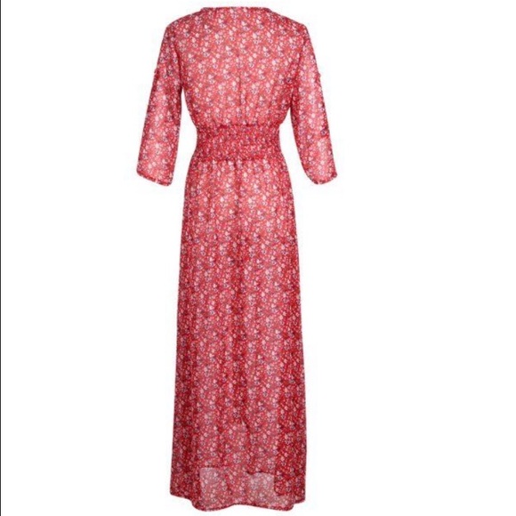 Boho 3/4 sleeve maxi dress - Picture 3 of 4
