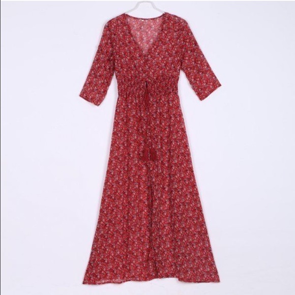 Boho 3/4 sleeve maxi dress - Picture 4 of 4