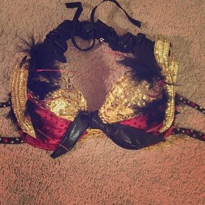 Burgundy & Gold Bra Top