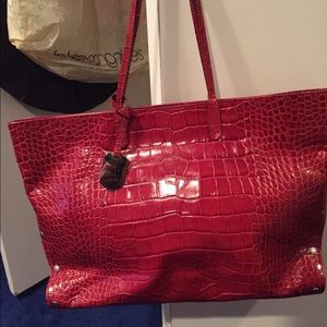 Crocodile Embossed Shoulder Bag