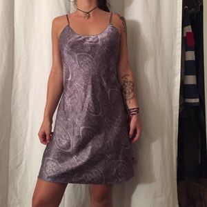 Purple paisley slip dress