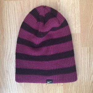 Purple Striped Nike Beanie