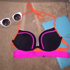 Victoria's secret black/ neon bathing suit