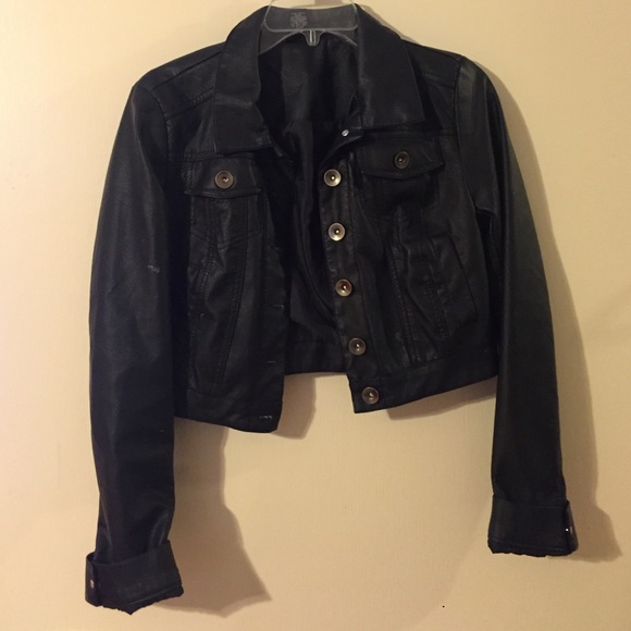 black leather jacket