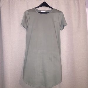 Olive green t-shirt dress