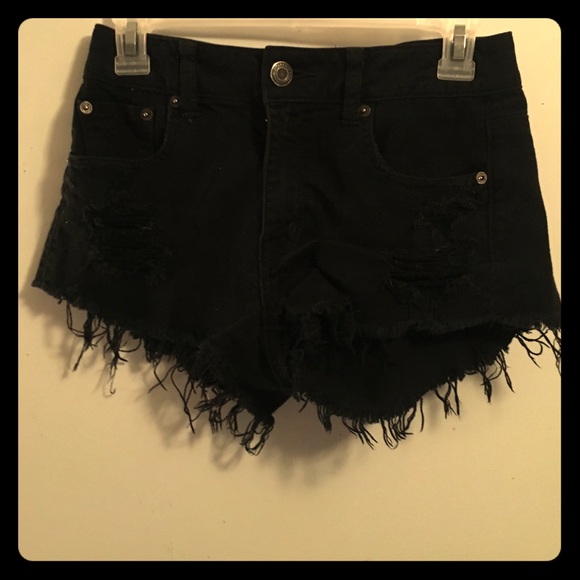 High rise black shorts