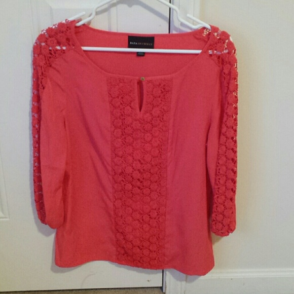 Coral 3/4 length sleeve top