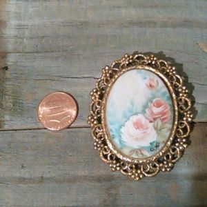 Very large Floral pendant/ brooch