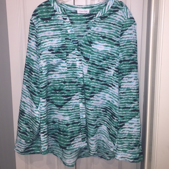 Calvin Klein polyester buttoned blouse - Picture 1 of 4