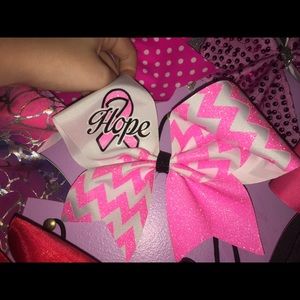 Pink hope cheer bow