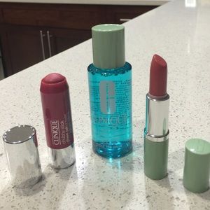 Clinique trio; lips, cheeks & eye make up remover