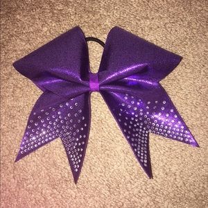 Purple gem cheer bow