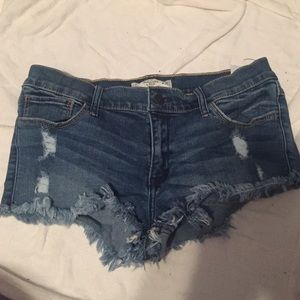 Denim short shorts