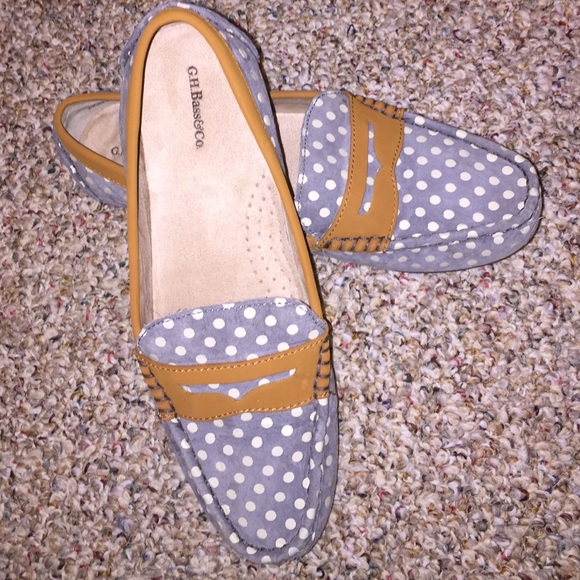 Cute Bass polka dot loafers size 9
