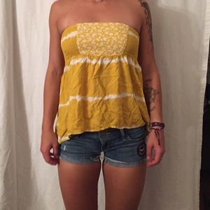 Yellow tie dye top