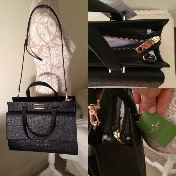 kate spade Handbags - Kate Spade❤️ Black Crocodile Satchel