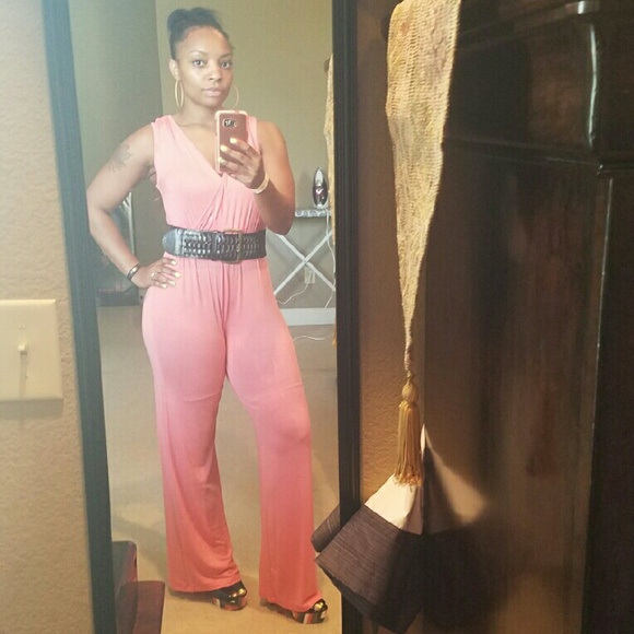 Coral colored jumpsuit