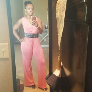 Coral colored jumpsuit