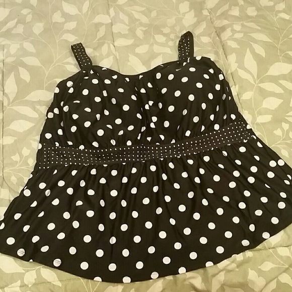 Polka dot swim tank top.