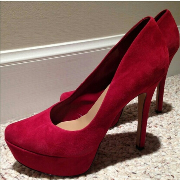 Red suede heels