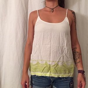 Green and white tank top