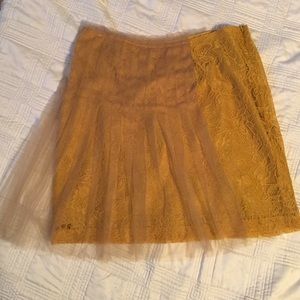 Rodarte for target gold yellow lace & tulle skirt