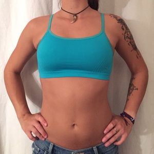 Blue sports bra