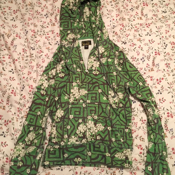 lucky brand floral print hoodie