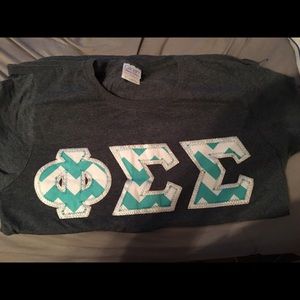 Phi sigma sigma teal chevron letters!!