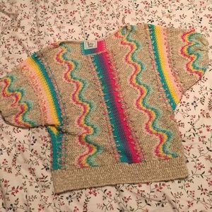 vintage grandma rainbow sweater
