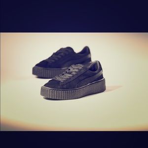 Black satin Rihanna creepers size 7.5