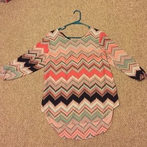 Maurice's chevron 3/4 sleeve top