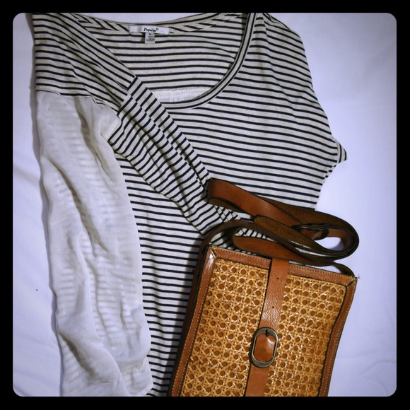 Papaya Striped Lightweight Summer Nautical Blouse - Picture 1 of 3