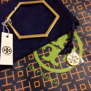 Tory Burch hexagon logo bracelet