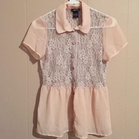 Rue 21 Beautiful Nude Lace Shirt