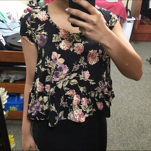 Floral Crop Peplum