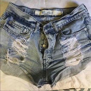 BRANDY MELVILLE High Waisted Jean Shorts