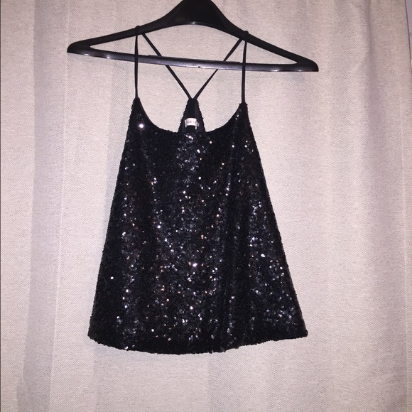 Black all glitter tank