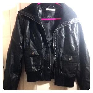 Black leather jacket